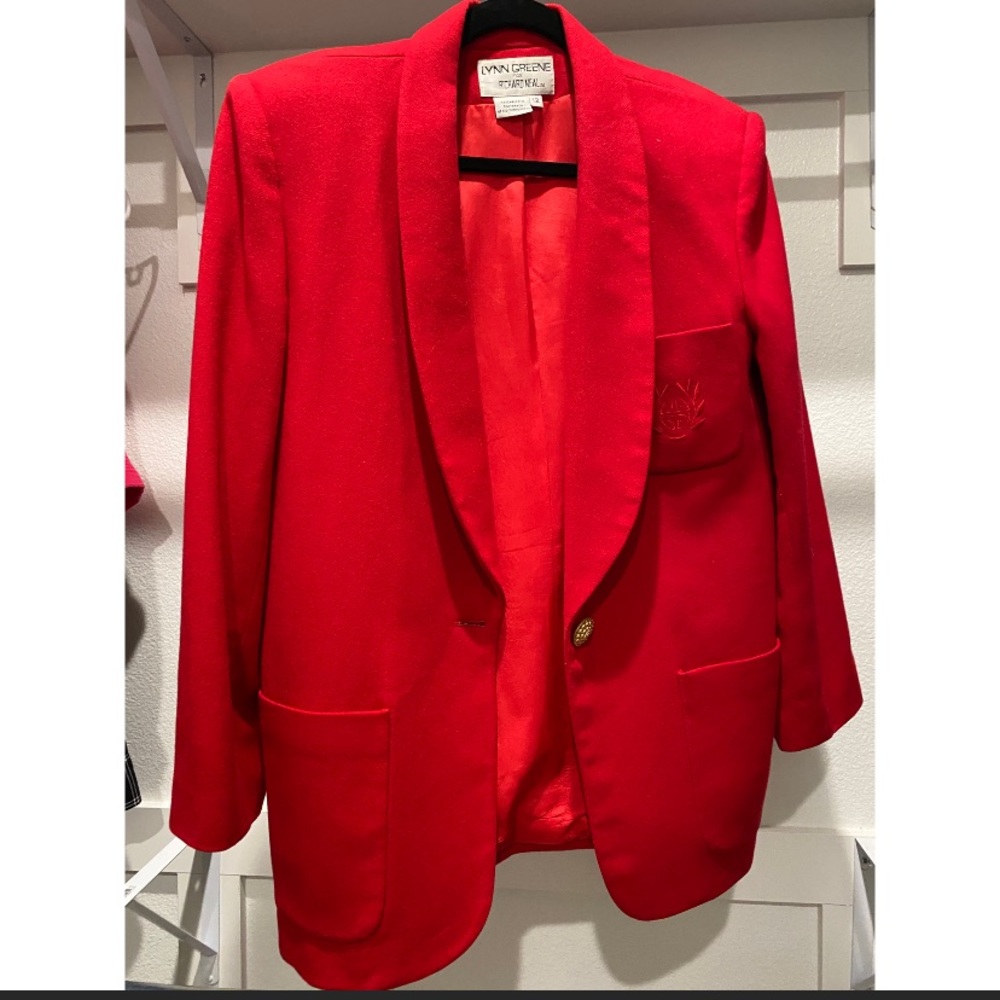 Vintage red wool blazer
